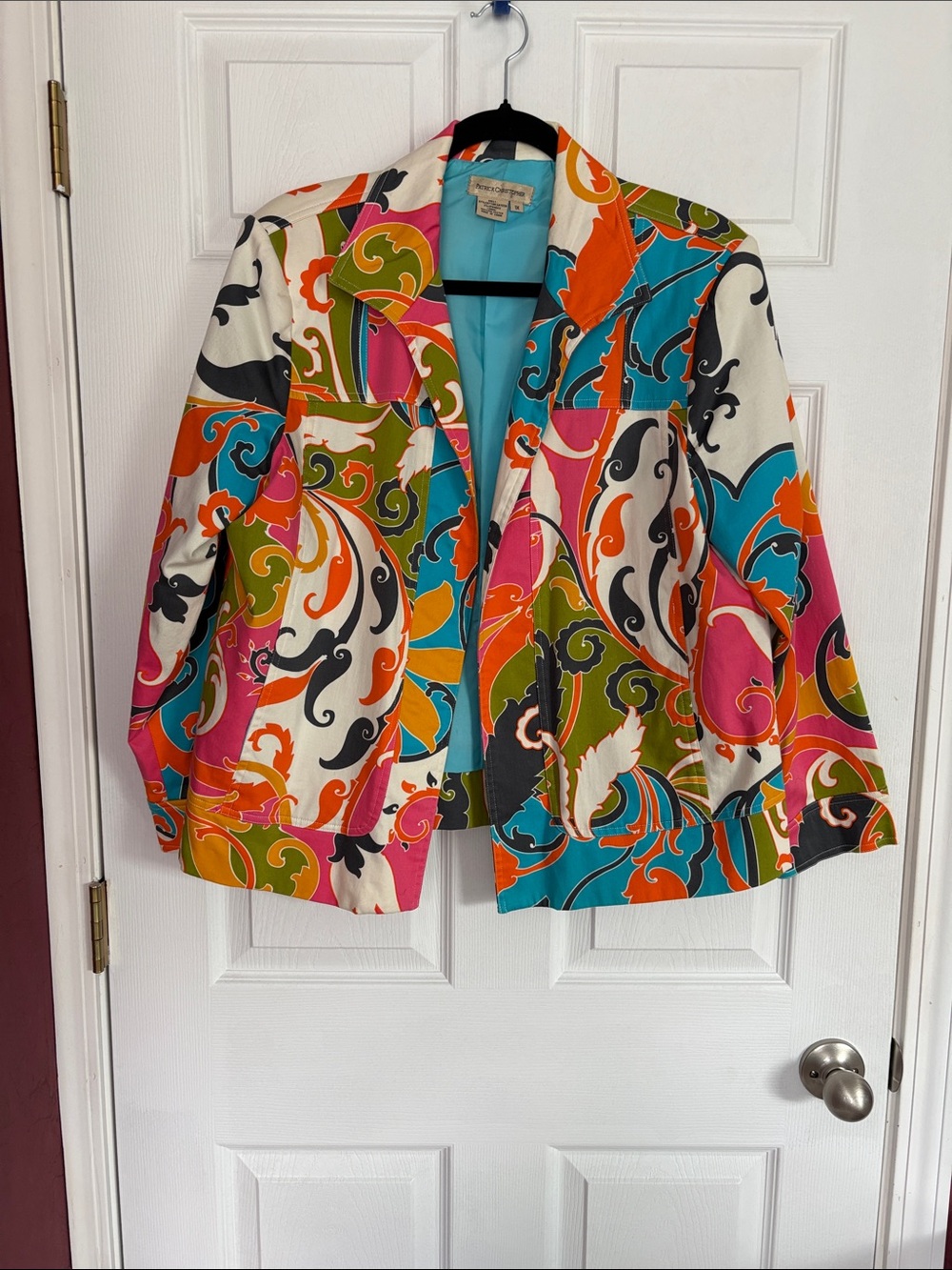 Colorful Swirl-Print Women's Blazer - Multicolor